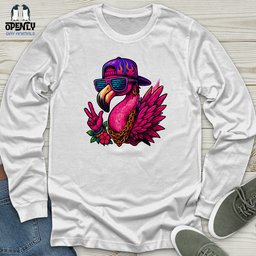 Funny Flamingo Unisex Long Sleeve Tee Gift For Animal Lover