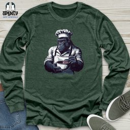 Gorilla Gourmet Chef Unisex Long Sleeve Tee Gift For Animal Lover