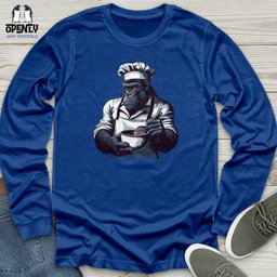 Gorilla Gourmet Chef Unisex Long Sleeve Tee Gift For Animal Lover