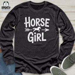 Horse Girl Unisex Long Sleeve Tee Gift For Horse Lover