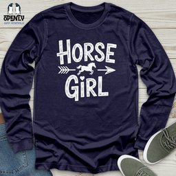 Horse Girl Unisex Long Sleeve Tee Gift For Horse Lover