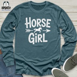 Horse Girl Unisex Long Sleeve Tee Gift For Horse Lover