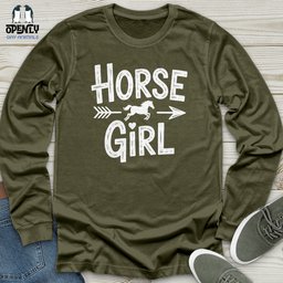 Horse Girl Unisex Long Sleeve Tee Gift For Horse Lover