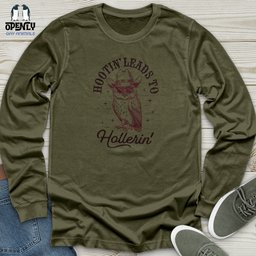 Hootin Leads To Hollerin Unisex Long Sleeve Tee Gift For Animal Lover