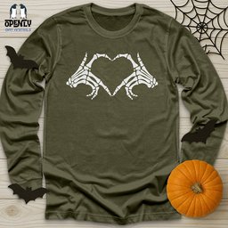 Halloween Skeleton Hand Shirt Unisex Long Sleeve Tee Gift For Animal Lover