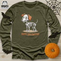 Happy Halloweenie Unisex Long Sleeve Tee Gift For Animal Lover