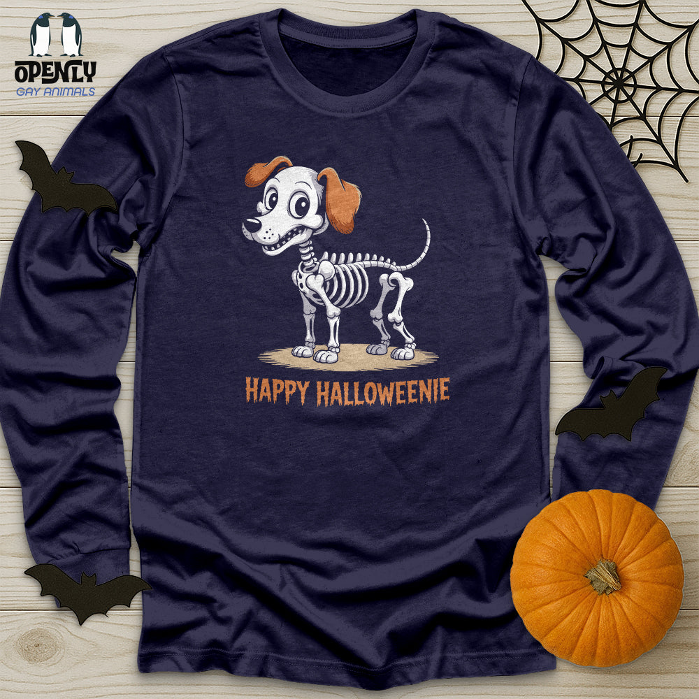 Happy Halloweenie Unisex Long Sleeve Tee Gift For Animal Lover
