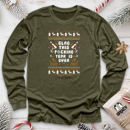 Glad This Fucking Year Is Over Unisex Long Sleeve Tee Gift For Animal Lover