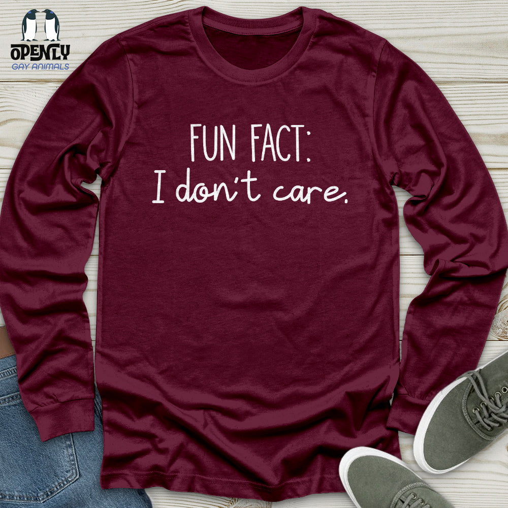 Fun Fact I Dont Care Unisex Long Sleeve Tee Gift For Animal Lover
