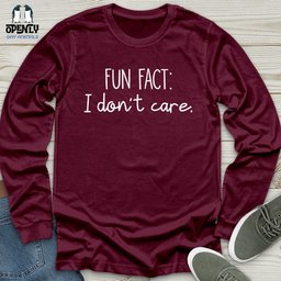 Fun Fact I Dont Care Unisex Long Sleeve Tee Gift For Animal Lover