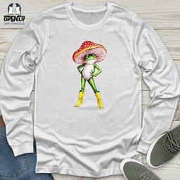 Frog With High Heeled Boots Unisex Long Sleeve Tee Gift For Frog Lover