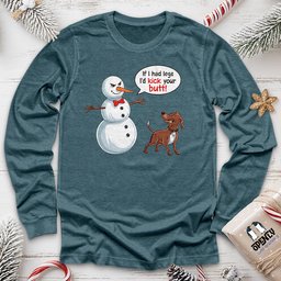 Funny Dog And Snowman Unisex Long Sleeve Tee Gift For Dog Lover