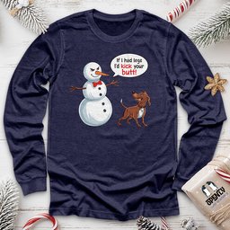 Funny Dog And Snowman Unisex Long Sleeve Tee Gift For Dog Lover