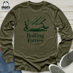 Funny Cat Rolling Fatties Cat Unisex Long Sleeve Tee Gift For Cat Lover