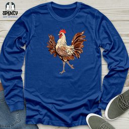 Glamorous Rooster Sparkle Unisex Long Sleeve Tee Gift For Animal Lover