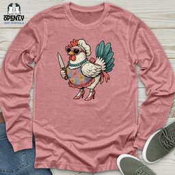 Funny Rooster Chicken Unisex Long Sleeve Tee Gift For Animal Lover