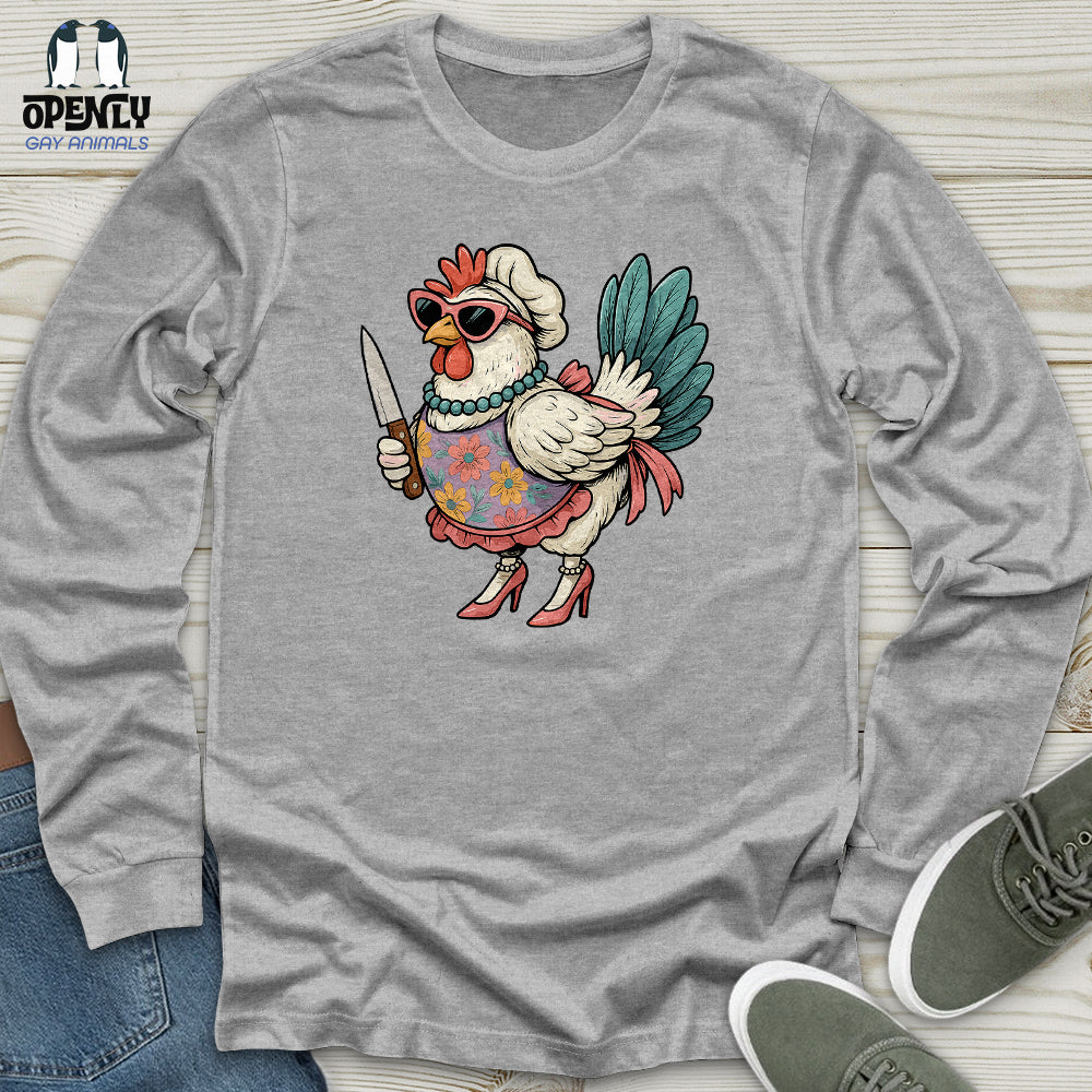 Funny Rooster Chicken Unisex Long Sleeve Tee Gift For Animal Lover