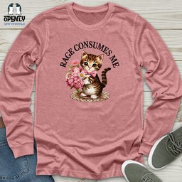 Rage Consumes Me Unisex Long Sleeve Tee Gift For Animal Lover