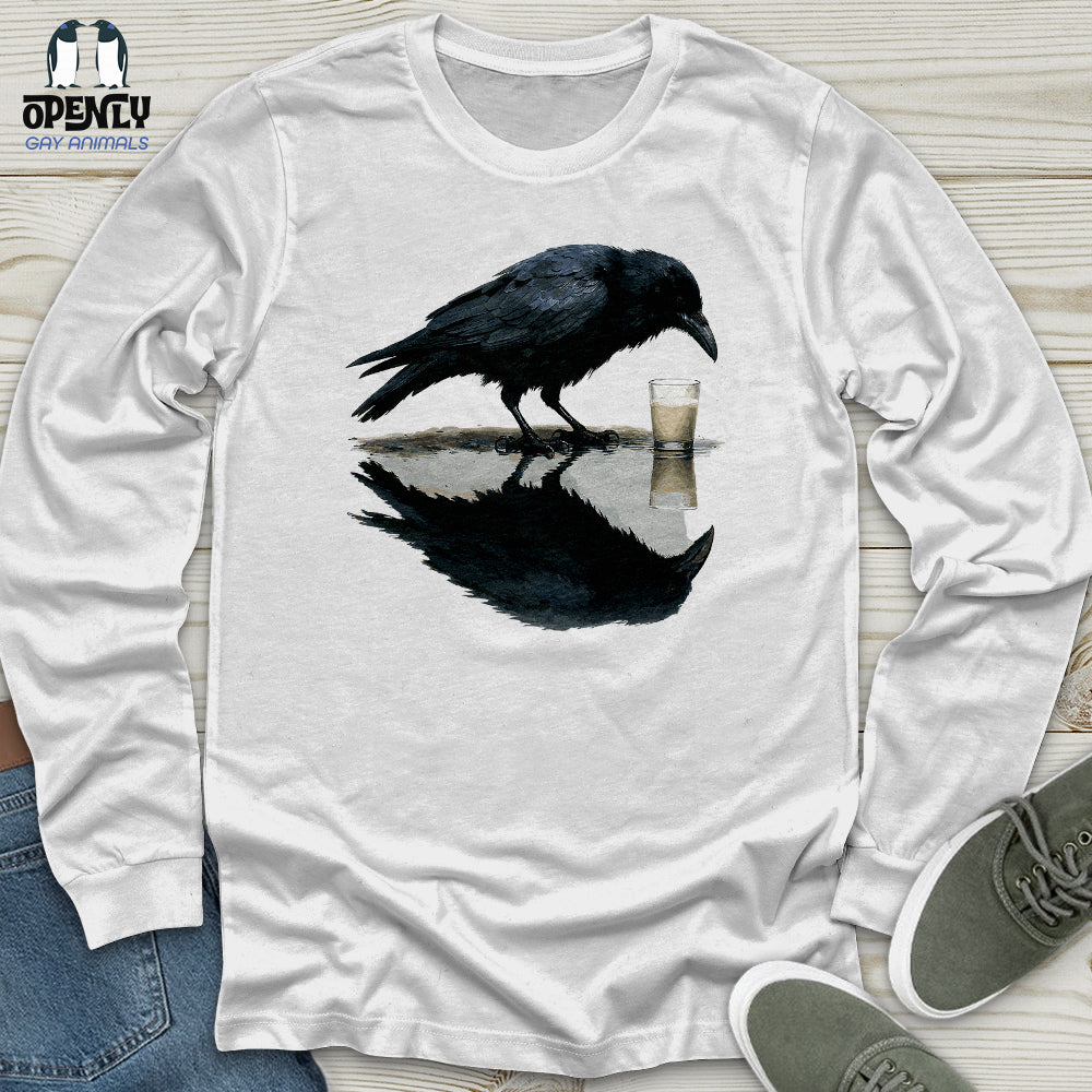 Raven Reflection Unisex Long Sleeve Tee Gift For Animal Lover