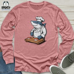 Shark Chef Unisex Long Sleeve Tee Gift For Animal Lover