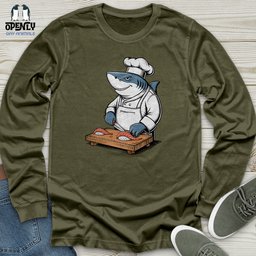Shark Chef Unisex Long Sleeve Tee Gift For Animal Lover
