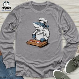 Shark Chef Unisex Long Sleeve Tee Gift For Animal Lover