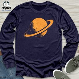 Saturn Planet With Rings Unisex Long Sleeve Tee Gift For Animal Lover