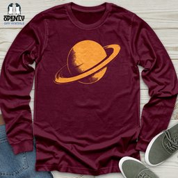 Saturn Planet With Rings Unisex Long Sleeve Tee Gift For Animal Lover