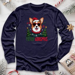Merry Corgmas Unisex Long Sleeve Tee Gift For Animal Lover