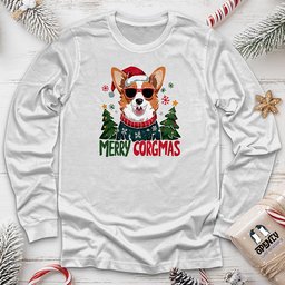Merry Corgmas Unisex Long Sleeve Tee Gift For Animal Lover