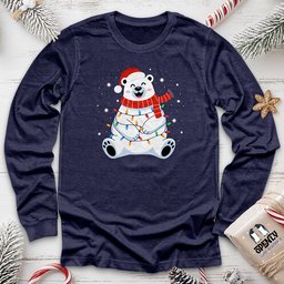 Polar Bear Merry Christmas Unisex Long Sleeve Tee Gift For Animal Lover