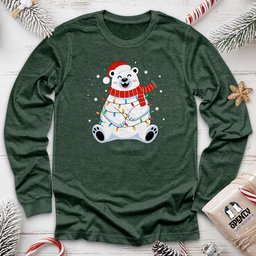 Polar Bear Merry Christmas Unisex Long Sleeve Tee Gift For Animal Lover