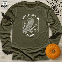 Once Upon A Midnight Dreary Unisex Long Sleeve Tee Gift For Animal Lover
