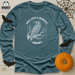 Once Upon A Midnight Dreary Unisex Long Sleeve Tee Gift For Animal Lover