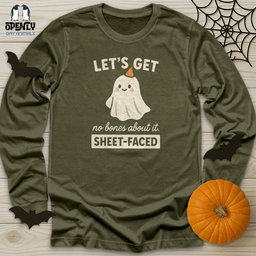 Lets Get Sheet Faced Unisex Long Sleeve Tee Gift For Animal Lover