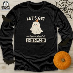 Lets Get Sheet Faced Unisex Long Sleeve Tee Gift For Animal Lover