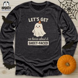 Lets Get Sheet Faced Unisex Long Sleeve Tee Gift For Animal Lover