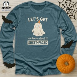 Lets Get Sheet Faced Unisex Long Sleeve Tee Gift For Animal Lover