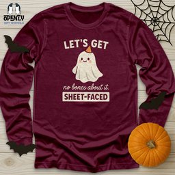 Lets Get Sheet Faced Unisex Long Sleeve Tee Gift For Animal Lover