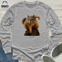 Squirrel On Alert Unisex Long Sleeve Tee Gift For Animal Lover