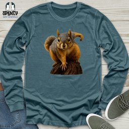Squirrel On Alert Unisex Long Sleeve Tee Gift For Animal Lover