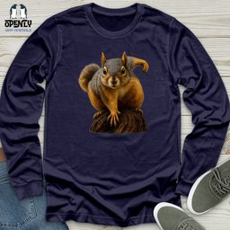 Squirrel On Alert Unisex Long Sleeve Tee Gift For Animal Lover