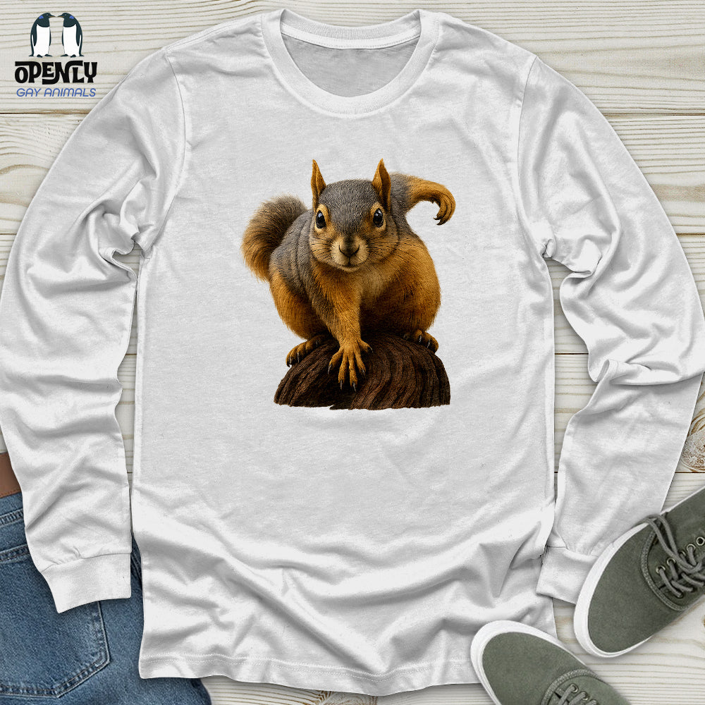 Squirrel On Alert Unisex Long Sleeve Tee Gift For Animal Lover