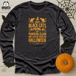 When Black Cats Prowl Unisex Long Sleeve Tee Gift For Cat Lover