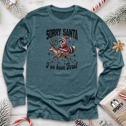 Sorry Santa Ive Been Feral Unisex Long Sleeve Tee Gift For Animal Lover