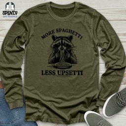 More Spaghetti Less Upsetti 2 Unisex Long Sleeve Tee Gift For Animal Lover