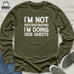 Im Not Procrastinating Im Doing Side Quests Unisex Long Sleeve Tee Gift For Animal Lover