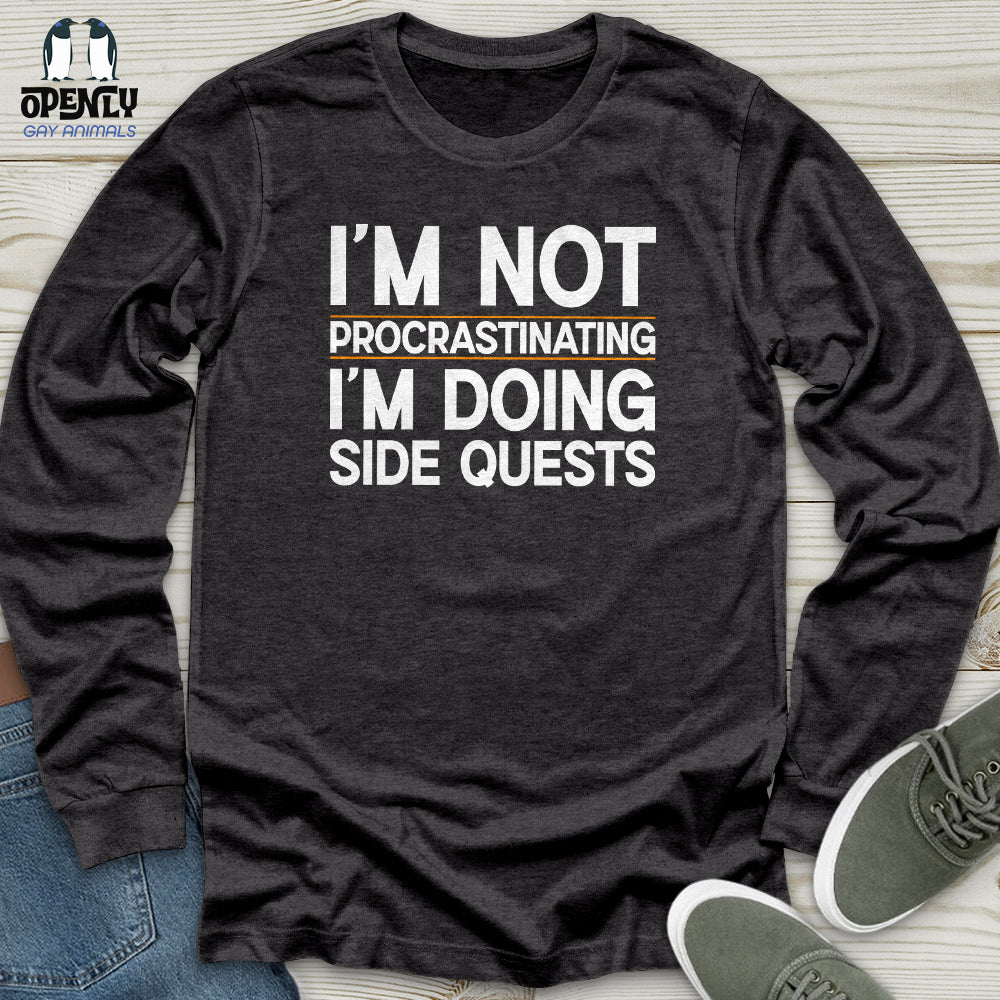 Im Not Procrastinating Im Doing Side Quests Unisex Long Sleeve Tee Gift For Animal Lover