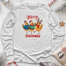 Merry Chickmas 2 Unisex Long Sleeve Tee Gift For Animal Lover