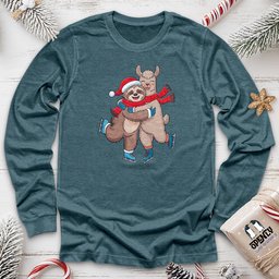 Sloth Hugging Llama Unisex Long Sleeve Tee Gift For Animal Lover